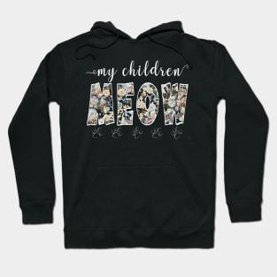 My children meow - Vintage retro animal lover floral pattern Hoodie